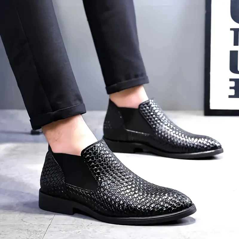 stivali da uomo Chelsea stivali caviglia slip casual su scarpe con colori assortiti dettagli 0