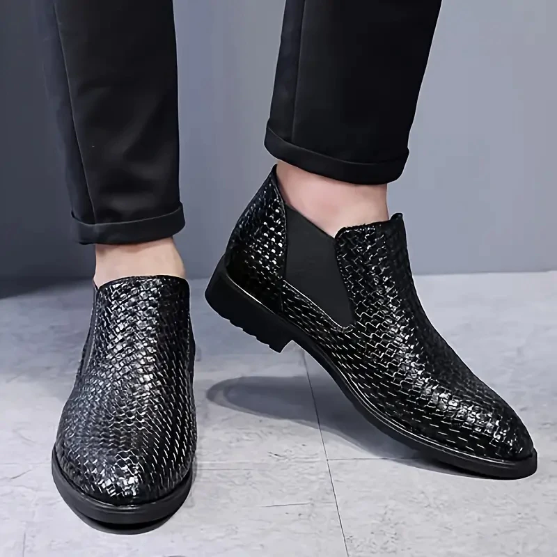 mens chelsea boots ankle boots outdoor casual slip on shoes with assorted colors details 1